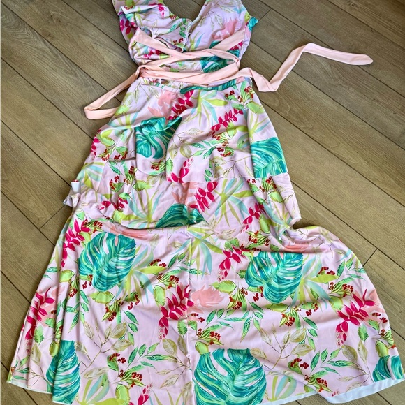 Pink Tropical Palm Bathing Suit - Picture 6 of 7